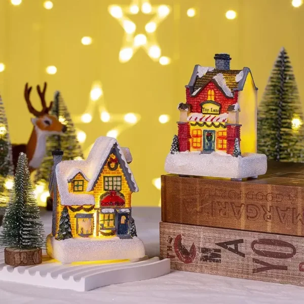 Christmas LED Lighted Resin Village House - Image 3