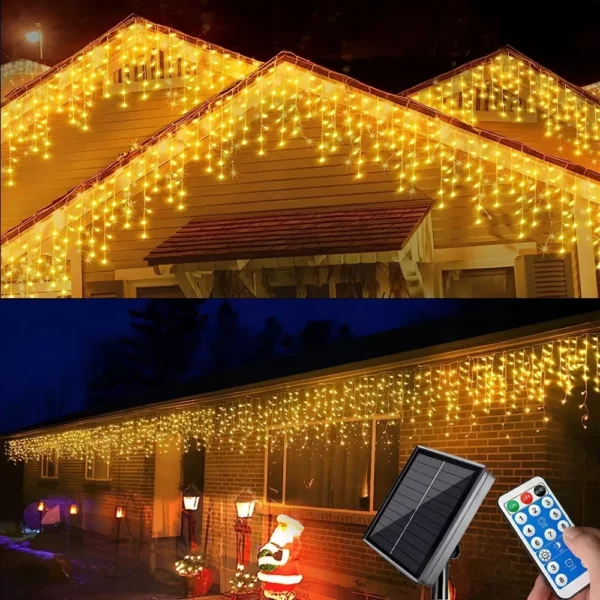 3M/5M Solar Icicle Curtain Lights - Image 2
