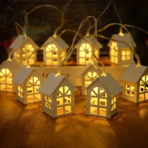 2M Wooden House Fairy Light String for Christmas Decor