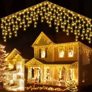 Christmas Curtain String Lights - 16ft Warm White/Colorful LED Waterfall