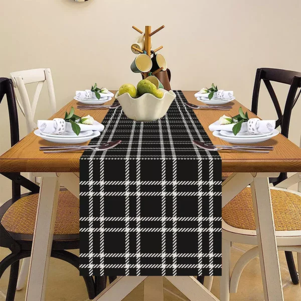 Christmas Plaid Linen Table Runner - Image 4