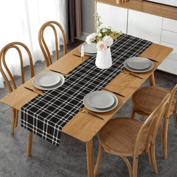 Christmas Plaid Linen Table Runner - Image 2
