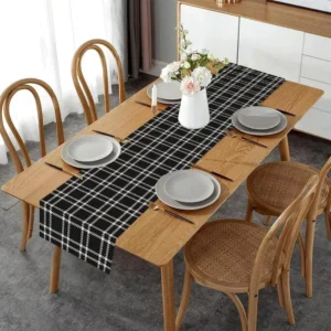 Christmas Plaid Linen Table Runner