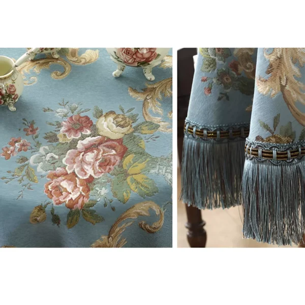 European Tassel Embroidered Round Tablecloth - Dustproof Retro Table Cover - Image 4