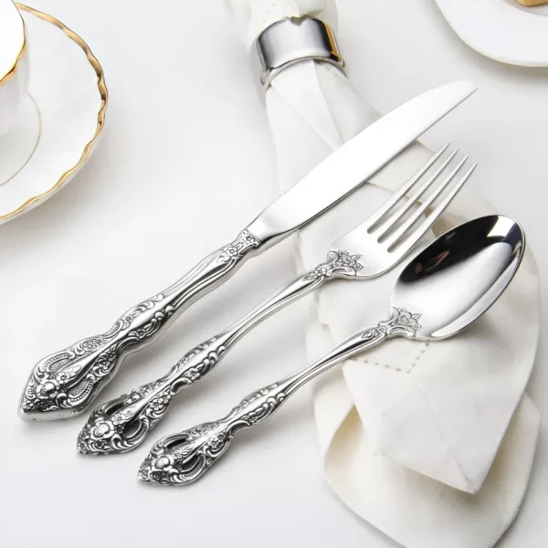 Luxury Stainless Steel Gold and Silver Cutlery Set - Image 6