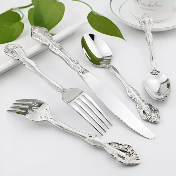 Luxury Stainless Steel Gold and Silver Cutlery Set - Image 2