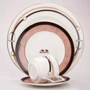 Elegant Belt Bone China Dinnerware Set with Coffee Cup and Saucer
