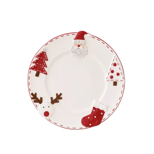 Christmas Ceramic Santa Claus Dessert Plate - Image 6