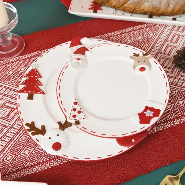 Christmas Ceramic Santa Claus Dessert Plate - Image 5
