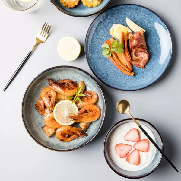 Retro Ceramic Bowl Nordic Style Salad and Noodle Bowl - Image 5