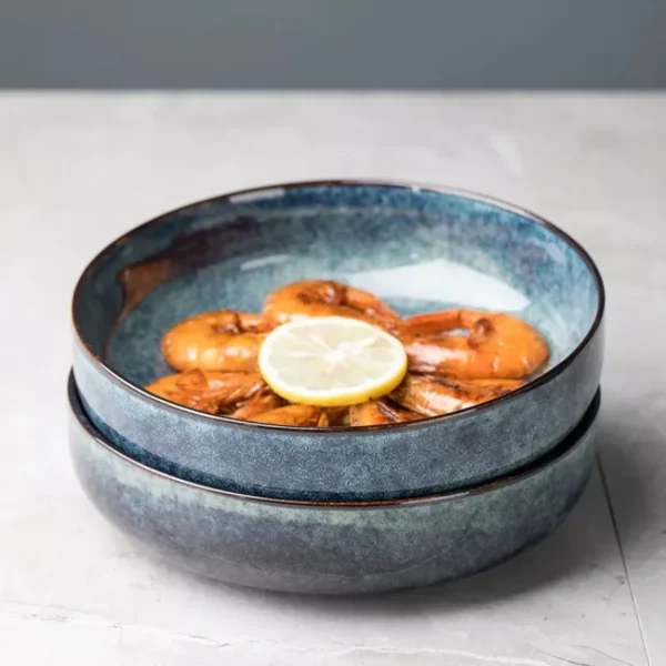 Retro Ceramic Bowl Nordic Style Salad and Noodle Bowl - Image 4
