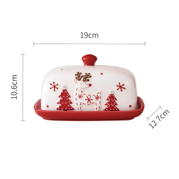 Santa Claus Ceramic Butter Dish with Lid - Image 7