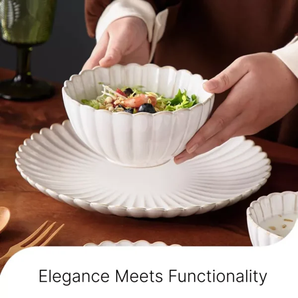 White Ceramic Floral Tableware - Image 3