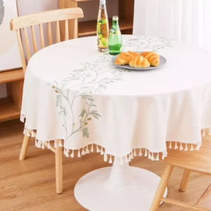 Modern Fringed Lace Round Tablecloth