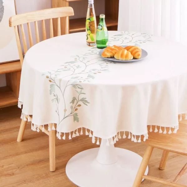 Modern Fringed Lace Round Tablecloth