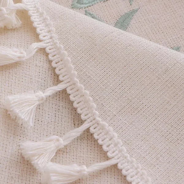 Modern Fringed Lace Round Tablecloth - Image 7