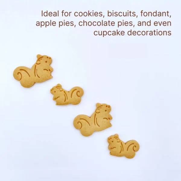 Cute Squirrel 3D Cookie Cutter and Fondant Mold - Image 3