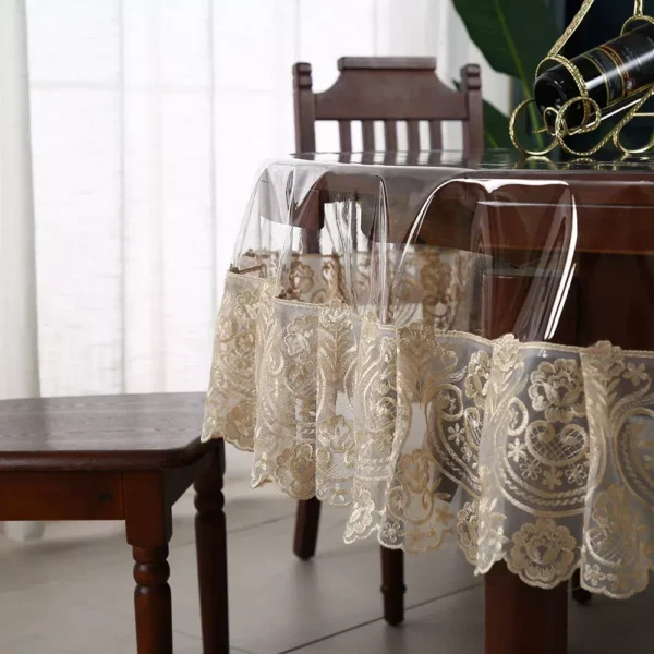 Transparent Waterproof PVC Table Protector - Round Oilproof Stain-Proof Cover - Image 4
