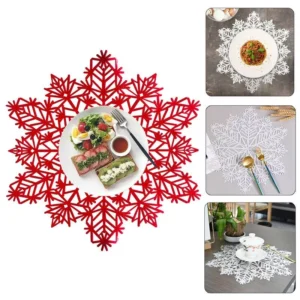 Snowflake Christmas Placemats - Heat-Resistant & Non-Slip Table Decor