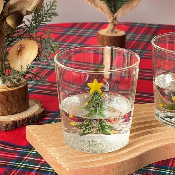 300ml 3D Cartoon Christmas Glass Cup for Water, Coffee, Juice - Image 4