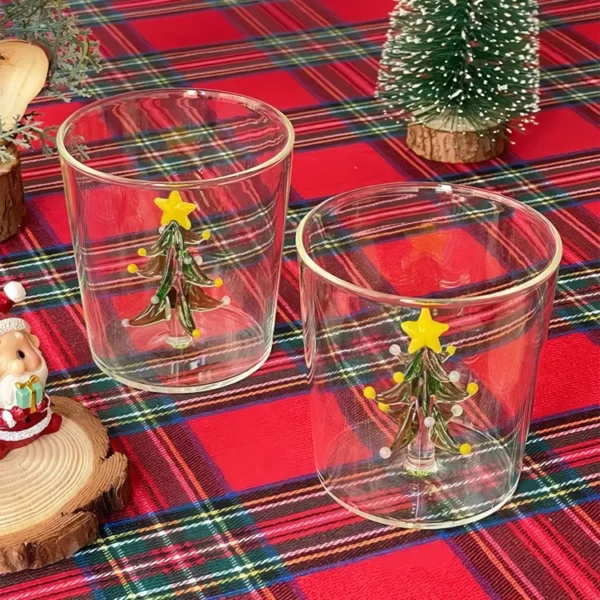 300ml 3D Cartoon Christmas Glass Cup for Water, Coffee, Juice - Image 3