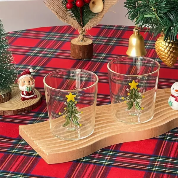 300ml 3D Cartoon Christmas Glass Cup for Water, Coffee, Juice - Image 5