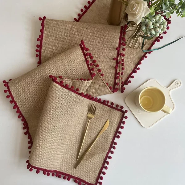Jute Wedding Festival Christmas Table Runner Linen Woven Porch Cover - Image 5