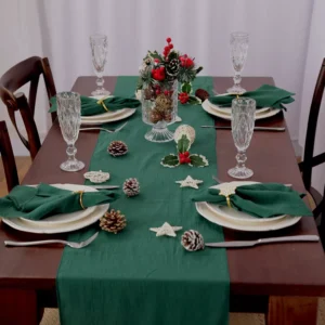 Christmas Cotton Table Runner for Holiday Parties & Home Decor