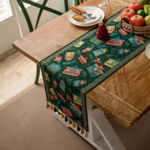 Christmas Snowflake Table Runner with Tassels