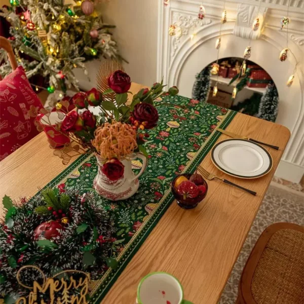 Christmas Snowflake Table Runner with Tassels - Image 4