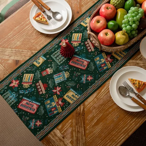 Christmas Snowflake Table Runner with Tassels - Image 5