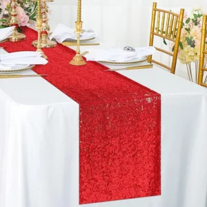 Red Sequin Table Runner for Weddings, Parties & Special Events