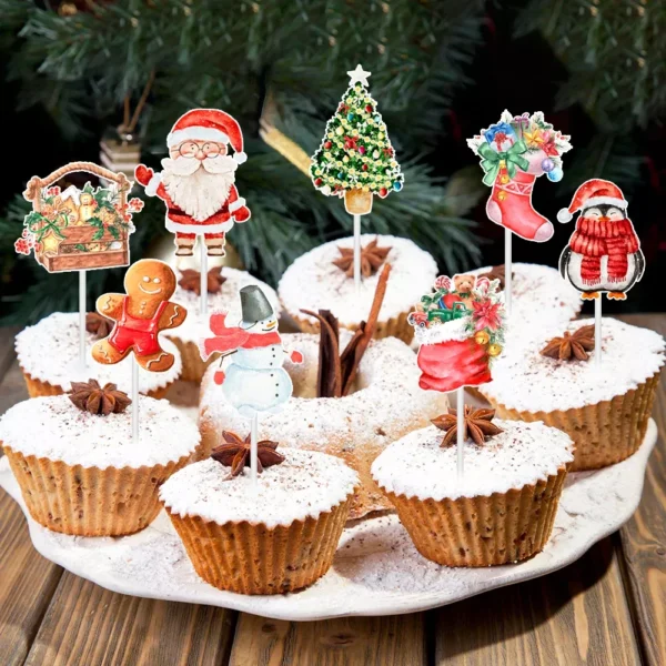 24pcs Christmas Cupcake Toppers Set - Image 2