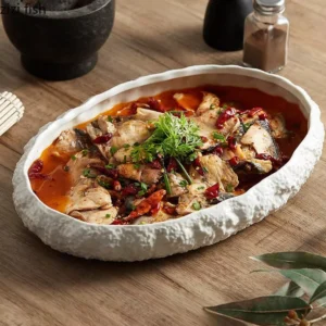 Elegant Oval Rock Texture Ceramic Main Dish Plate – Pure White Tableware