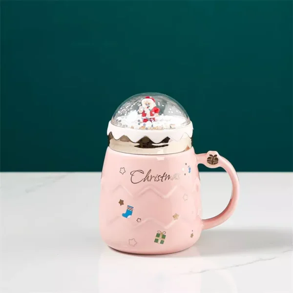 500ml Ceramic Christmas Mug with Lid - Image 5