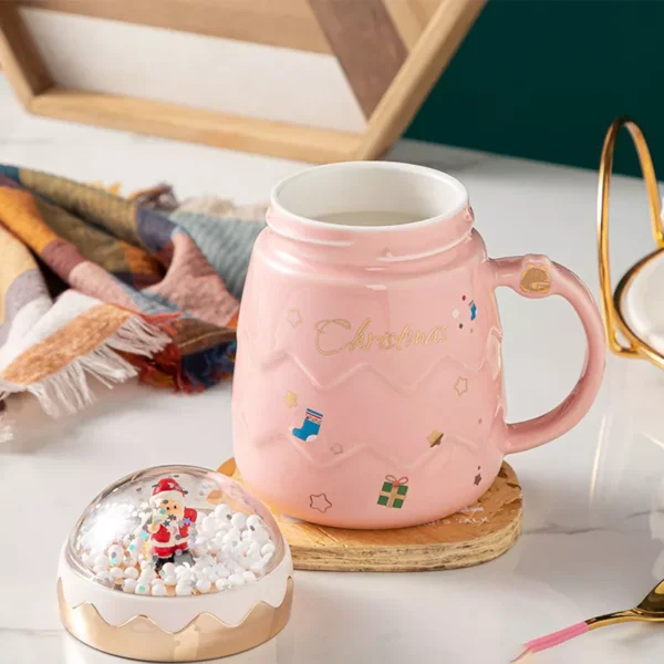 500ml Ceramic Christmas Mug with Lid - Image 3