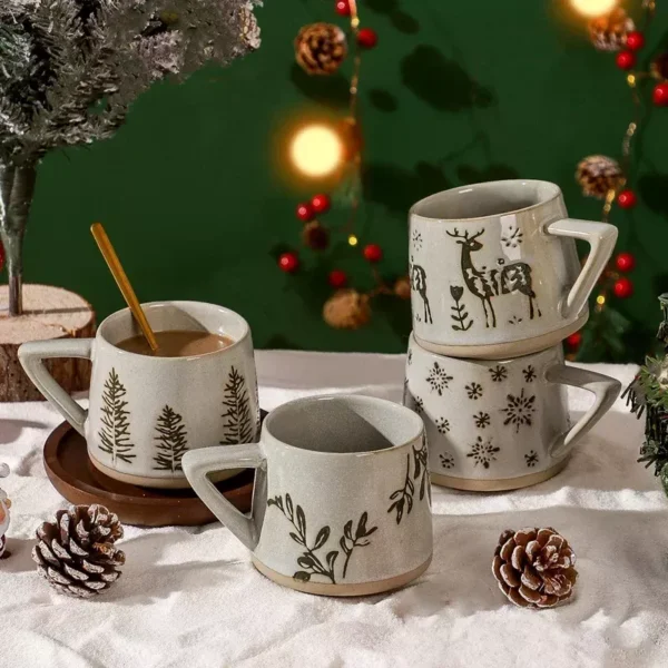 Creative Nordic Retro Ceramic Mug with Handle - Image 4
