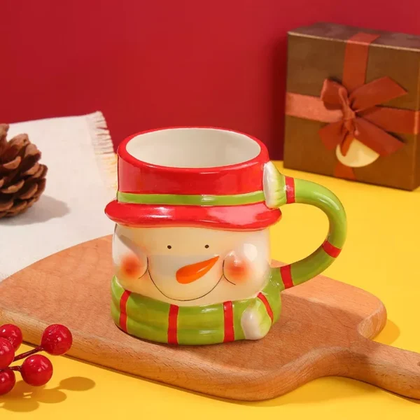 Cute Santa Claus Ceramic Mug with Lid - Image 5