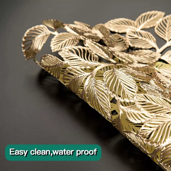 15-Inch Gold Leaf Round Placemats - Image 5