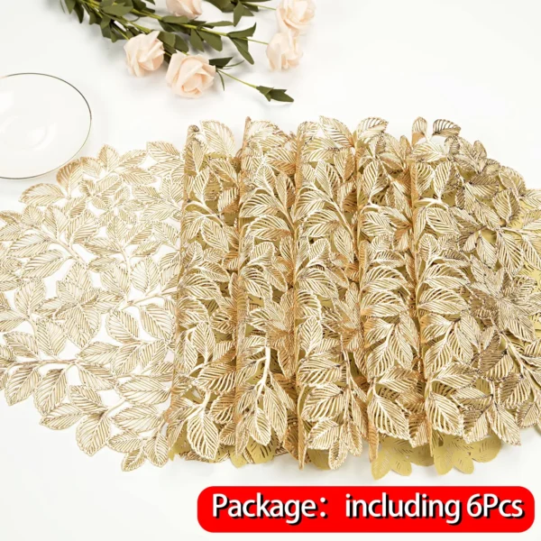 15-Inch Gold Leaf Round Placemats - Image 4