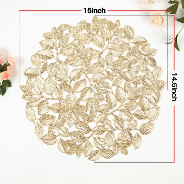 15-Inch Gold Leaf Round Placemats - Image 7