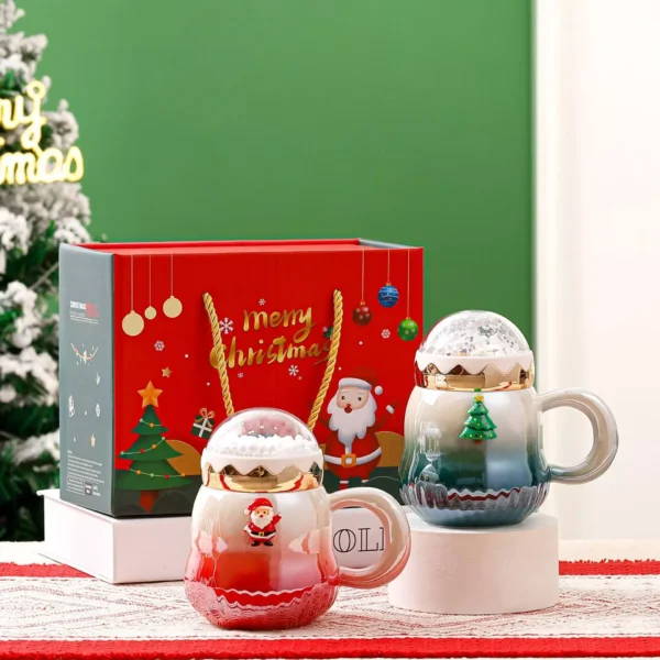 Christmas Ceramic Mug with Cover - Image 4