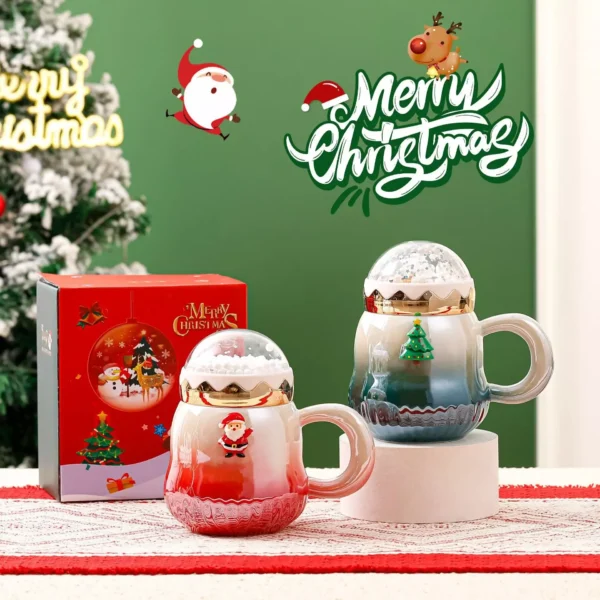 Christmas Ceramic Mug with Cover - Image 2
