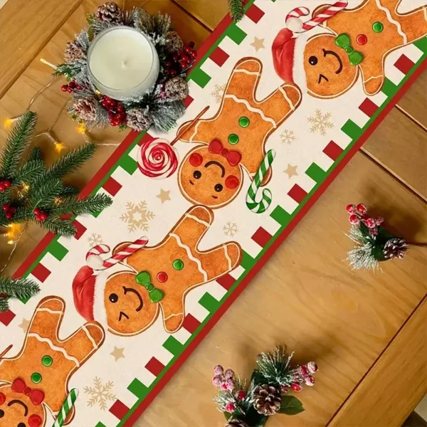 Festive Flax Christmas Table Runner - Image 4