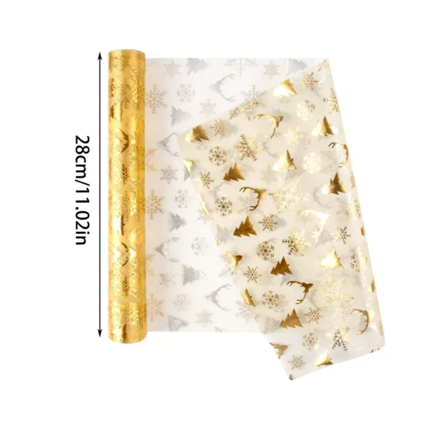 Elegant Sparkling Gold Snowflake Table Runner - Image 5