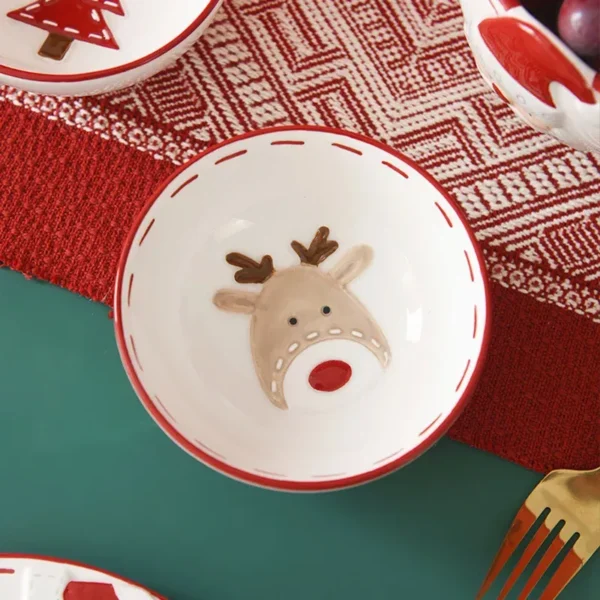 Nordic Christmas Santa Ceramic Bowl Set - Image 6