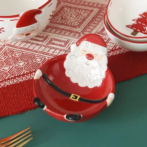 Nordic Christmas Santa Ceramic Bowl Set - Image 2
