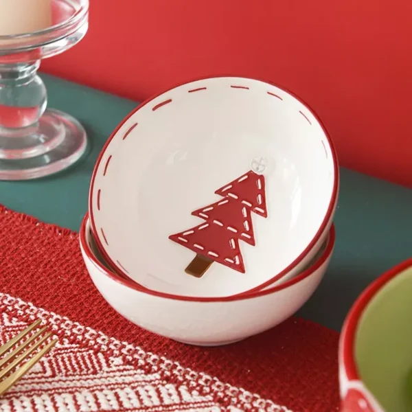 Nordic Christmas Santa Ceramic Bowl Set - Image 4