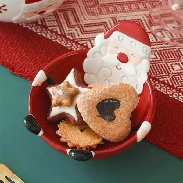 Nordic Christmas Santa Ceramic Bowl Set - Image 7