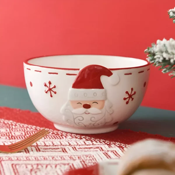 Nordic Christmas Santa Ceramic Bowl Set - Image 3